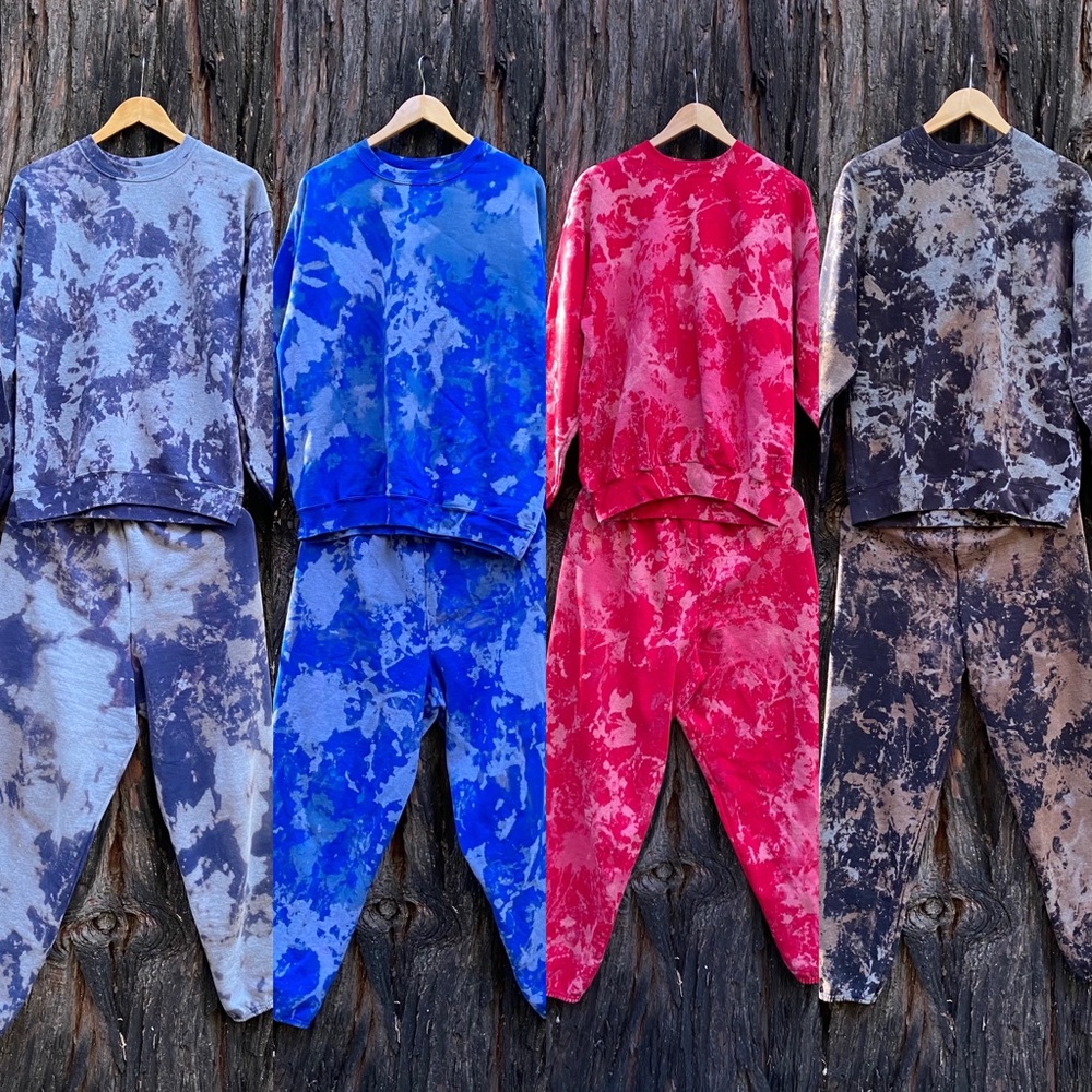 Custom Tie dye sweat suit sweatpants sweatshirt